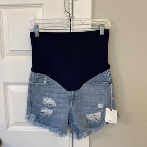 Pink blush maternity shorts
